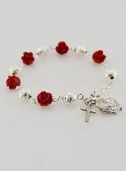 Saint Theresa Sanded Beads Religious Bracelet