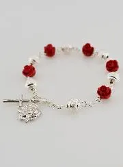 Saint Theresa Sanded Beads Religious Bracelet