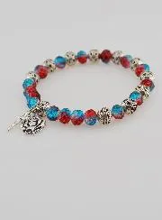 Crystal Beads & Silver Beads Decade Rosary Bracelet