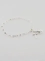 Silver Beads Decade Rosary Bracelet 4 mm