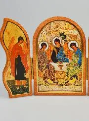 Triptych Icon Holy Trinity - 12 cm