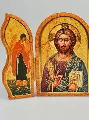 Triptych Icon Christ Pantocrator - 12 cm