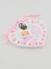 Icon Pink Guardian Angel - Girl Christening Gift - 7 cm