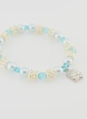 Medals of Lourdes Religious Bracelet - Blue Beads
