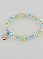 Medals of Lourdes Religious Bracelet - Blue Beads
