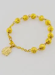 Lourdes Decade Rosary Bracelet - Golden Beads - 19 cm