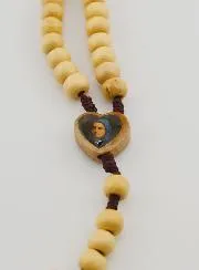 Light Wood Saint Bernadette of Lourdes Rosary