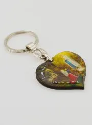 Our Lady of Lourdes Heart Key Ring - 4 cm