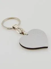 Our Lady of Lourdes Heart Key Ring - 4 cm