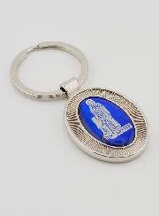 Our Lady of Lourdes Key Chain - Oval XXL