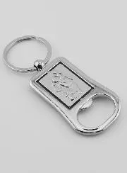 Our Lady of Lourdes Silver Bottle-Opener Key Chain