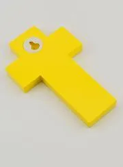 Children of the World Yellow Wood Cross - 12 cm