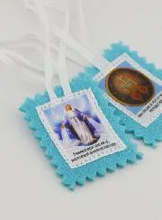 Blue Fabric Our Lady of Miracles Scapular - 5cm