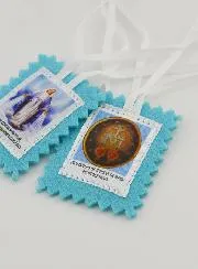 Blue Fabric Our Lady of Miracles Scapular - 5cm