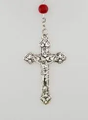 Lourdes Fashion Rosary - Garnet Red Mother of Pearl -60cm