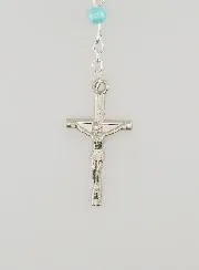 Lourdes Rosary with Blue Mother of Pearl Beads and a Clasp