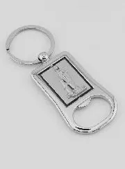 Saint Christopher Silver Bottle-Opener Key Chain