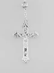Rosary with silver Openwork Beads - 65cm