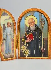 Triptych Icon Saint Benedict - 12 cm