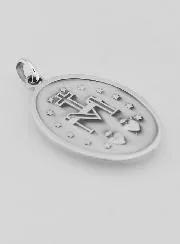 Scalloped Miraculous Medal in Silver 925 - 35 mm
