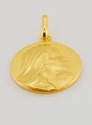 Virgin Mary in Prayer Medal - Gold Plated - 1,8 cm