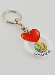 Our Lady of Lourdes Key Chain - Virgin Love Heart
