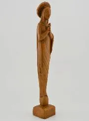 Our Lady of Prayer Statue - Wood Tone - 24 cm