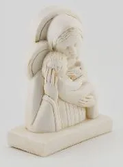 Virgin with Baby Statue - Ivory Look - 15 cm