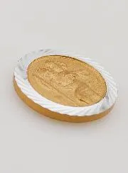 Saint Christopher Golden & Silvery Car Badge - 3,5 cm