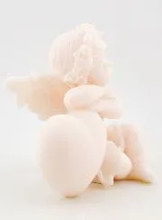 Guardian Angel Sleeping on Heart Alabaster Statue - 9 cm