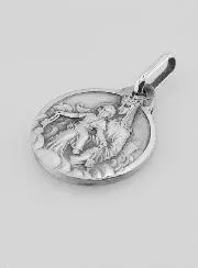 Jesus & Virgin Mary Scapular Solid Silver Medal - 1,3 cm