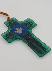 Dove of Peace Glass Cross - 12 cm