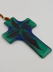 Handcrafted Glass Cross - 12 cm