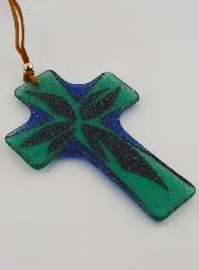Handcrafted Glass Cross - 12 cm