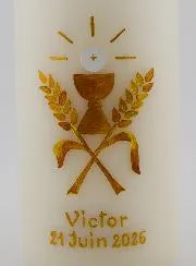 First Communion Candle to Personalize - First Name Engraving on line