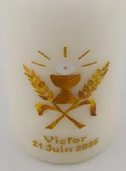 First Communion Candle to Personalize - First Name Engraving on line
