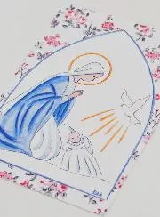 Baptism Card - Holy Virgin Mary with Dove
