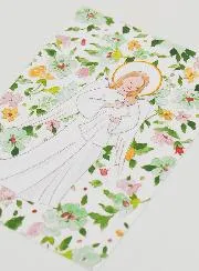 Baptism Card - Protective Guardian Angel - Green