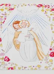 Baptism Card - Protective Guardian Angel & Holy Spirit