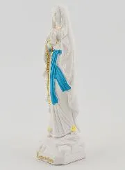 Our Lady of Lourdes with Gold Rosary Virgin Mary Statue - 10 cm
