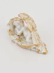 Protective Angel Asleep in his Wings Statue - 5 cm