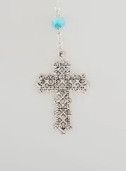 Fashion Rosary with Blue Enamel Beads