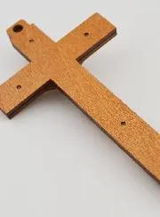 Wood Crucifix with Appearances of Lourdes - Golden 12 cm