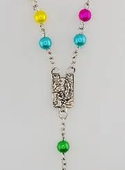 Fashion Rosary with Multicoloured Beads -60cm