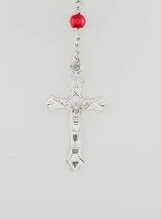 Lourdes Rosary with Red Pearls -60cm