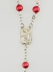 Fashion Rosary with Red Beads -60cm