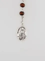 Saint Micheal Rosary Wooden Beads on Chain