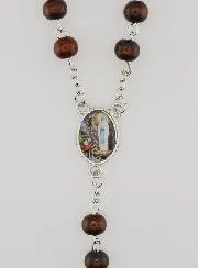Saint Micheal Rosary Wooden Beads on Chain