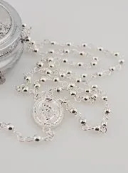 Silver Rosary with Gift Box