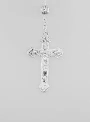 Rosary with Silver Carved Beads